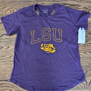 Boxercraft Purple LSU Tee with Gold Logo